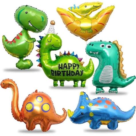 6 Pièces Ballon De Dinosaure Xxl Dinosaurs Ballons Helium Géant