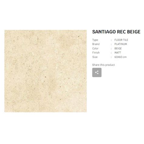 Jual Keramik Lantai 60x60 Matt Rectified PLATINUM Santiago Kab