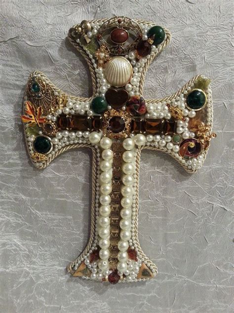 Jeweled Wall Cross Upcycled Repurposed Vintage Modern Jewelry Ebay