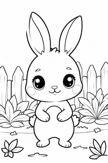 Cute Chibi Bunny Line Art Coelho Desenhado M O Kawaii Crian As