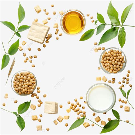 Soybean Food Frame With Beans Soy Milk Oil Tofu Soybean Food Frame