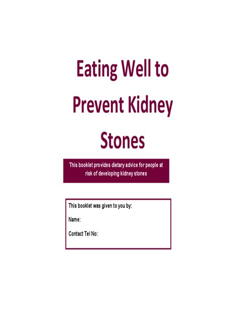 Kidney Stone Diet Chart - 4 Free Templates in PDF, Word, Excel Download