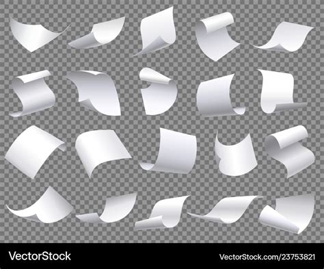 Flying Paper Pages Falling Papers Documents Vector Image