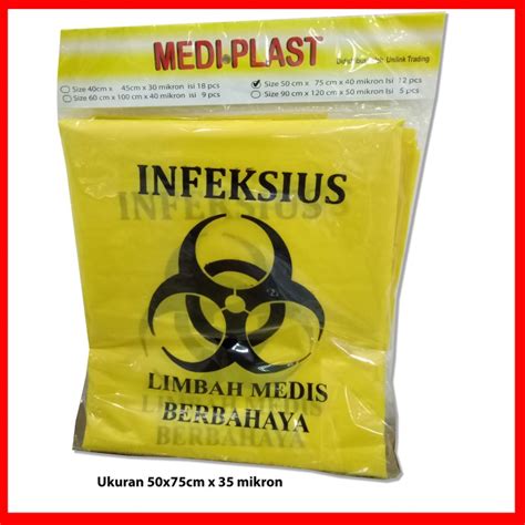 Jual Plastik Sampah Infeksius Logo Limbah Medis Berbahaya X Cm