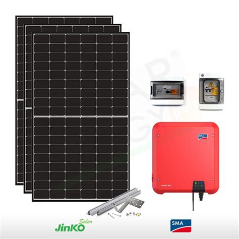 KIT FOTOVOLTAICO 3 4 KW JINKO SOLAR SMA COMPLETO Solar Energy Point