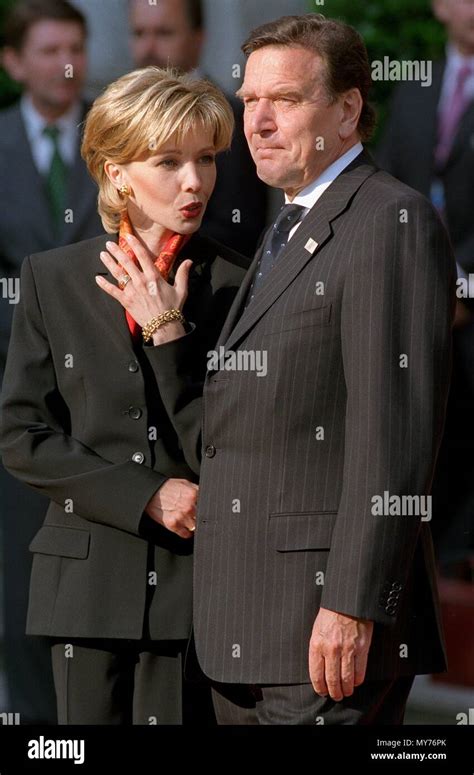 German Chancellor Gerhard Schroeder And His Wife Doris Schroeder Koepf