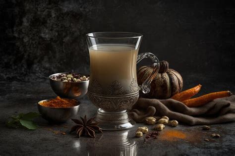 Premium Photo Glass Cup Of Traditional Indian Masala Chai Tea With Milk