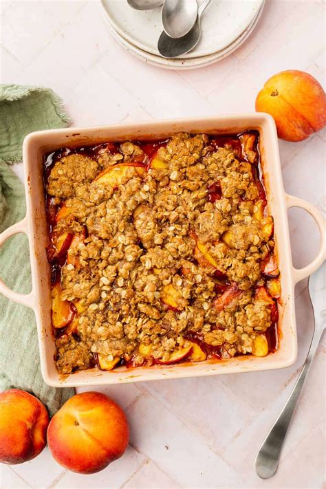 Gluten Free Vegan Peach Crisp A Dash Of Megnut