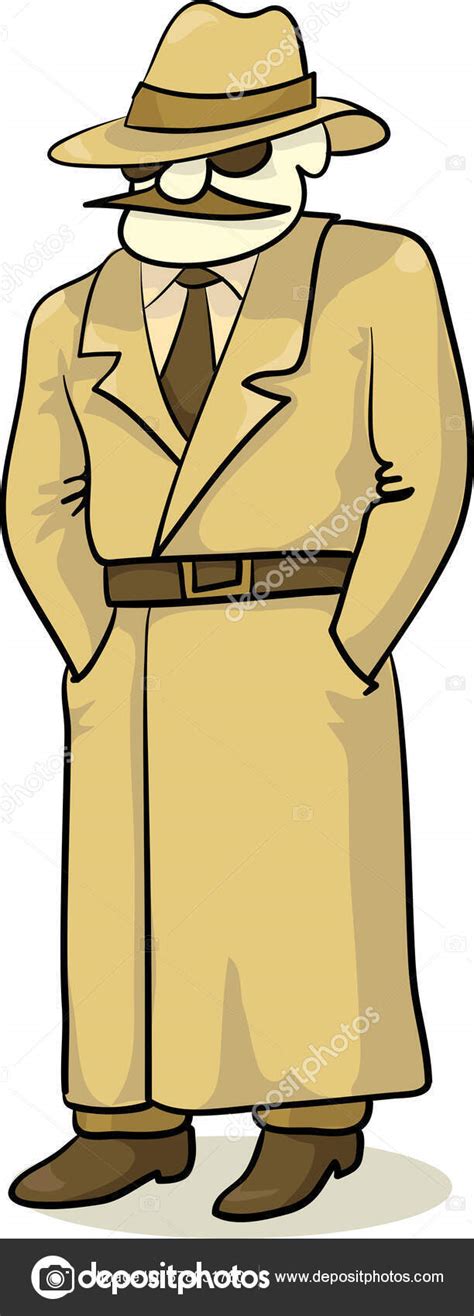 Cartoon Old Man Trench Coat Hat Stock Vector By ©designpicsinc 678031760