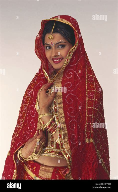 Indian Rajasthani bride in wedding dress India MR#145 Stock Photo - Alamy