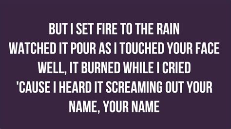 Adele Set Fire To The Rain Official Lyrics Hd Quality Youtube