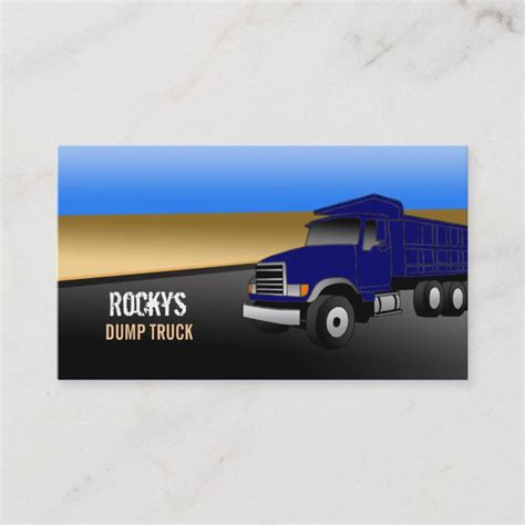 Dump Truck Business Cards Zazzle