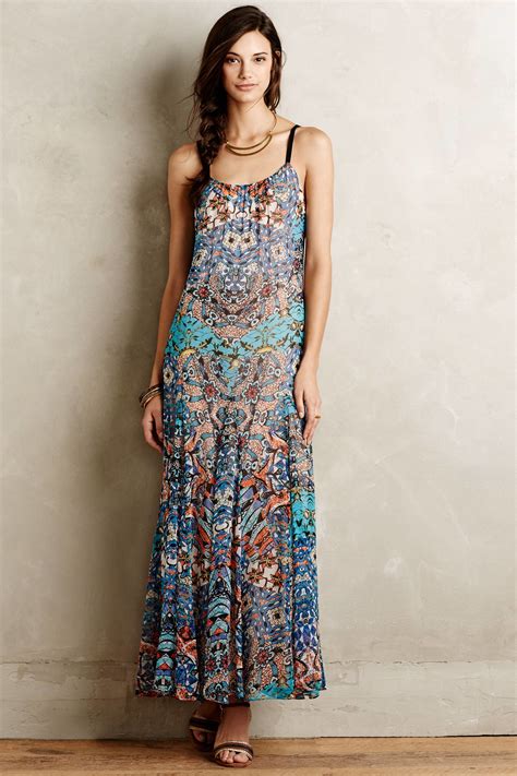 Lyst Twelfth Street Cynthia Vincent Kemi Silk Maxi Dress In Blue