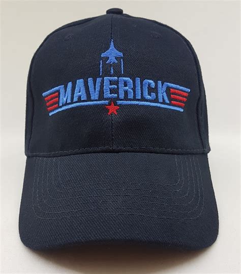 Topgun Maverick Geborduurd Baseball Cap Dark Navy En Zwart Etsy