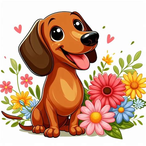 Premium Vector Cute Dachshund Dog Vector Cartoon Illustration