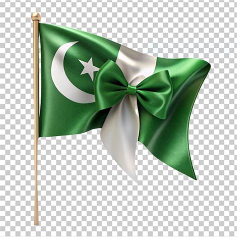 Premium Psd Pakistan Flag Bow On Transparent Background