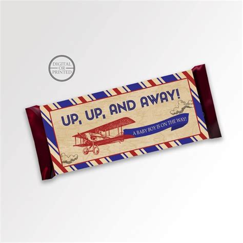 Vintage Airplane Candy Bar Wrappers | Candy Wrappers | Printable Party Supplies | Baby Shower ...