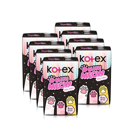 [combo 8 Packs] Kotex Mini Meow Tampons 24cm 8 Pieces Shopee Malaysia