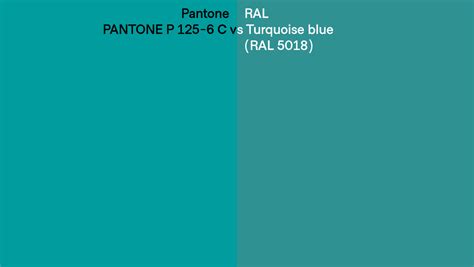 Pantone P C Vs Ral Turquoise Blue Ral Side By Side Comparison