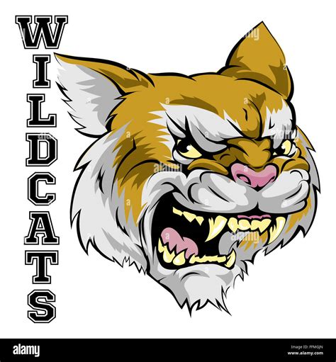 An Illustration Of A Cartoon Wildcat Sports Team Mascot With The Text