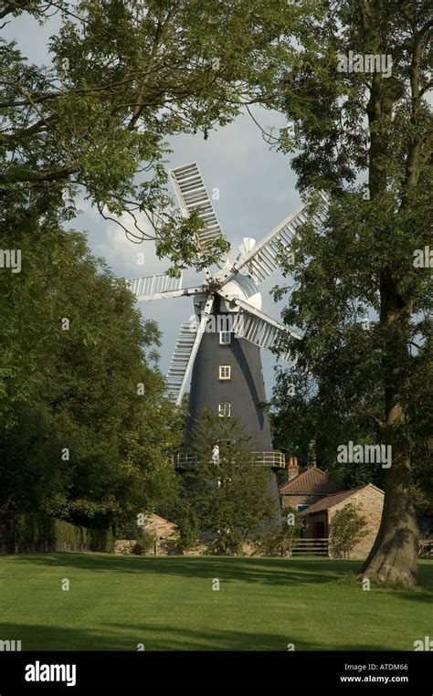 Five sailed windmill Alford Lincolnshire Wolds England UK Stock Photo ...