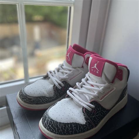 Jordan 1 flight 23 pink zebra design size uk 6... - Depop