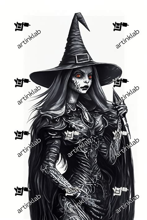 Witch Tattoo Design High Quality Digital Download High Resolution Image ...