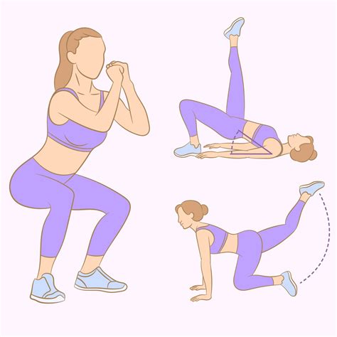 Woman Doing Strength And Calisthenics Exercises Vector Art At