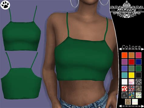 MsBeary S Spaghetti Strap Crop Top Spaghetti Strap Crop Top Sims 4