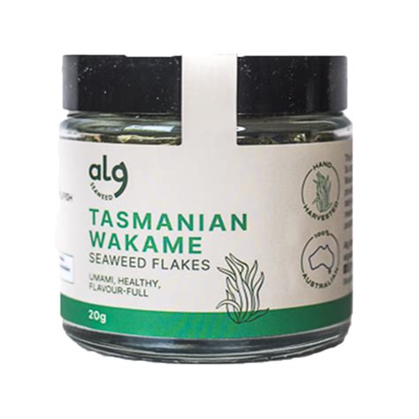 Tasmanian Wakame Seaweed Flakes 20g By Alg Seaweed