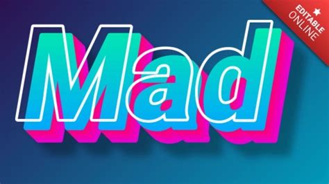 Mad Flash Pink Blue 3d Text Effect Generator