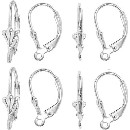 TOAOB 8pcs 925 Sterling Silver Leverback French Earring Hooks 10x15 5mm