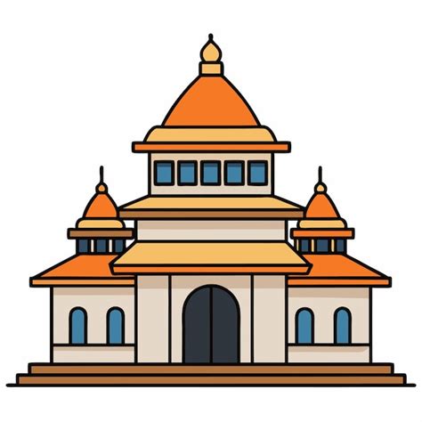 Digambara building white background | Premium AI-generated vector