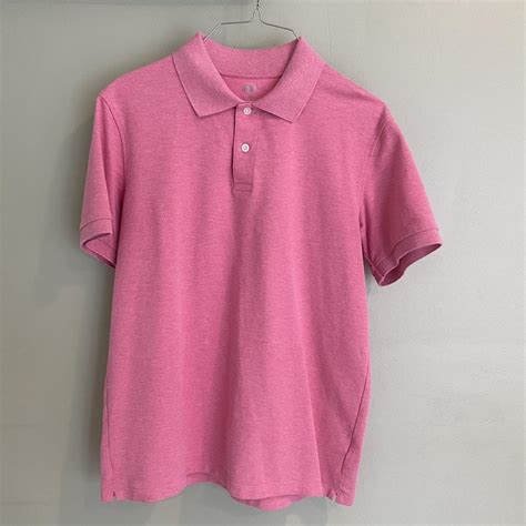 Uniqlo Bright Pink Polo Flat Knit Collar Depop