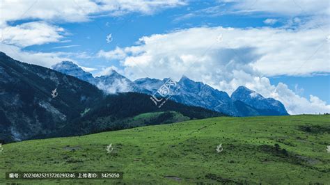 丽江玉龙雪山牦牛坪风光高山丘壑自然风景摄影素材汇图网