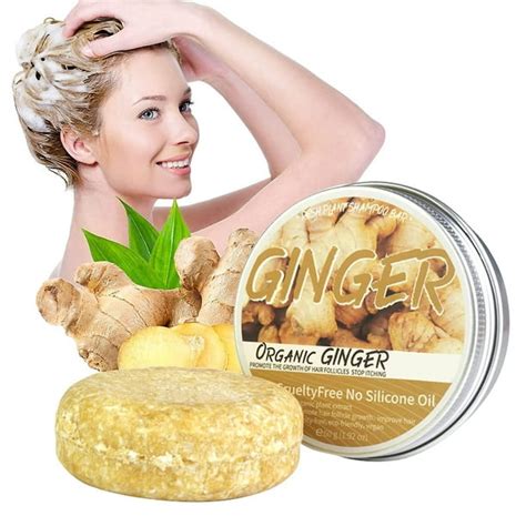 Ginger Hair Regrowth Shampoo Bar Natural Organic Anti Hair Loss Ginger Shampoo Soap Promotes