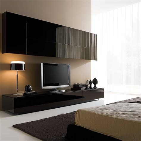 50 Bedroom TV Unit Designs In Black For A Sleek And Sophisticated Look