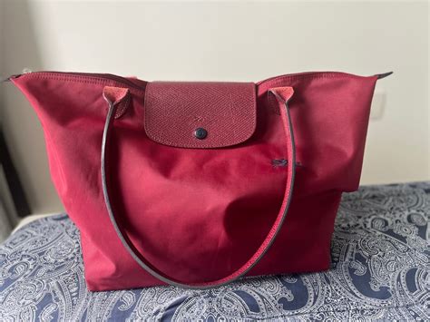 Authentic Longchamp Le Pliage Shoulder Bag Garnet Red Colour Women S