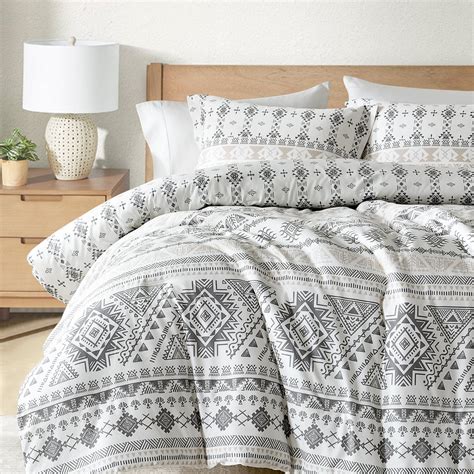 Finlonte Boho Queen Comforter Set 3 Pieces Bedding Sets Queen Cotton Soft Breathable