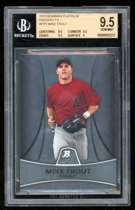 Bowman Platinum Prospects Mike Trout Pp Los Angeles Angels Bgs