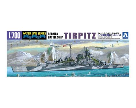 Aoshima 04606 German Battleship Tirpitz Waterline Model Kit 1700