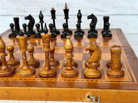 Rare Soviet Chess Set Averbakh 30s Vintage In Very Good Condition