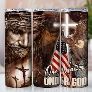 One Nation Under God American Eagle US Flag 20oz Tumbler Sublimation