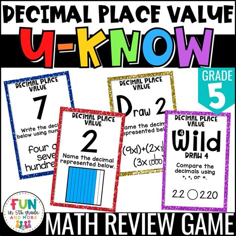 Decimal Place Value Game U Know Math Review Game For 5th Grade 5 NBT