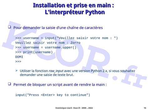 Le Langage Python Installation Et Prise En Main L Interpr Teur Python