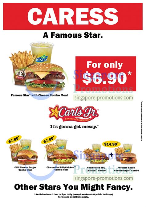 Carls Jr New Famous Star Caress Combo Meals Mar