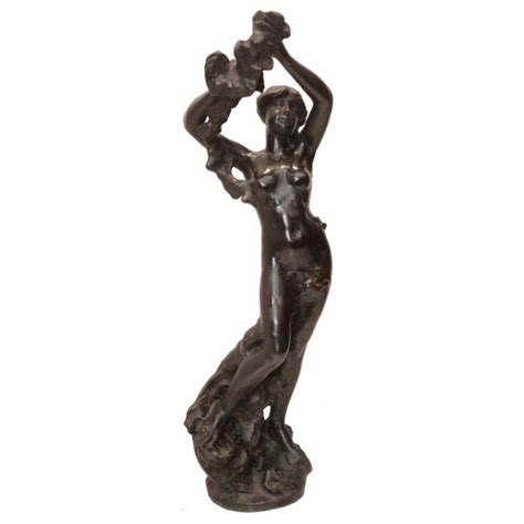 Escultura Em Bronze Patinado Representando Figura Femi