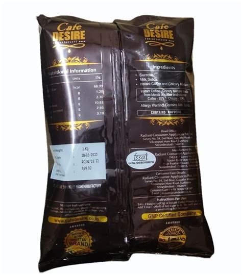 Brown Powder Cafe Desire Instant Coffee Premix Packaging Size Kg At