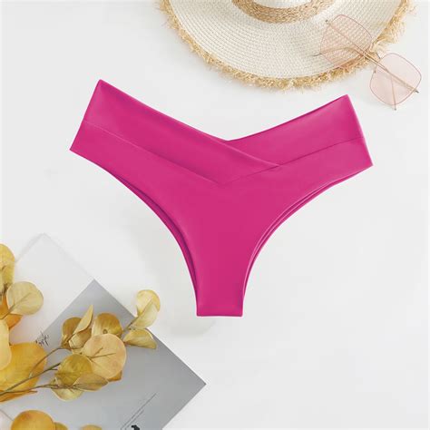 Wreesh Women S Brazilian Cheeky Bikini Bottoms Low Rise High Cut Swimsuit Bottom Summer