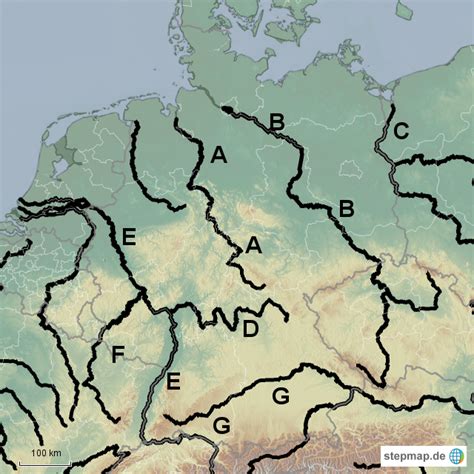 Stepmap Deutschland Flüsse Landkarte Für Deutschland